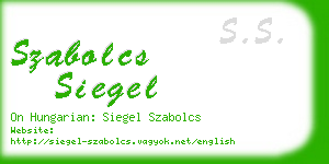 szabolcs siegel business card
